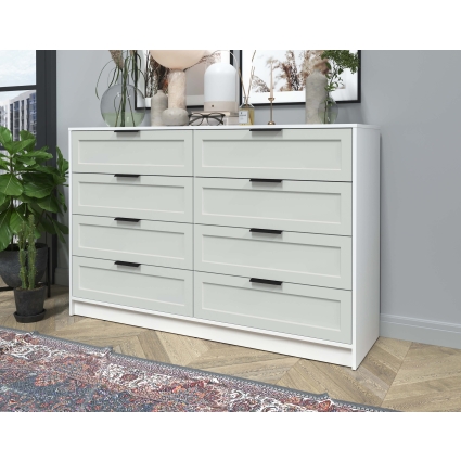 Kомод Тренд КТ-К157 (Белый платинум ЛДСП/ Грэй ЛМДФ) Ш1565 В1020 Г451